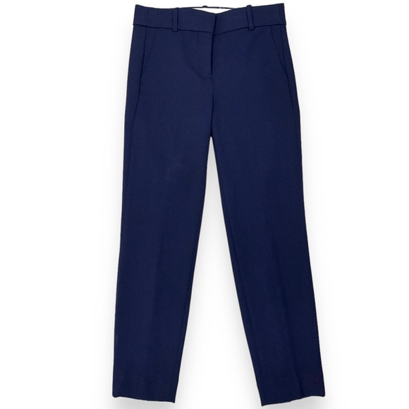 J Crew Women's Cameron Slim Leg Cropped Pant Size 2 Navy Blue Stretch - Picture 4 of 15